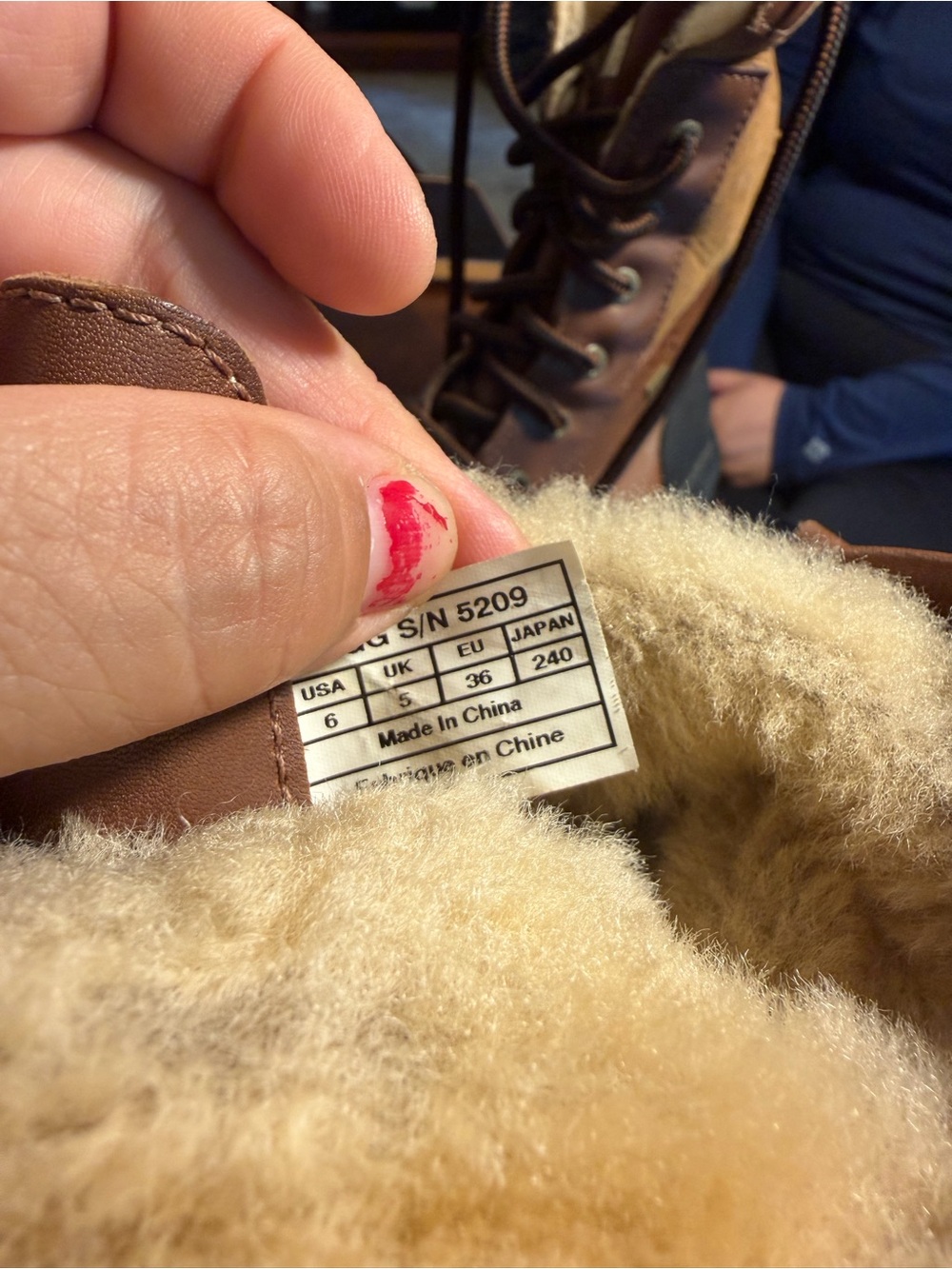 UGG Brown and Tan Lace-Up Leather Winter Boots - Picture 7 of 7